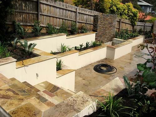 Eltham Retaining wall Pond and water feature
